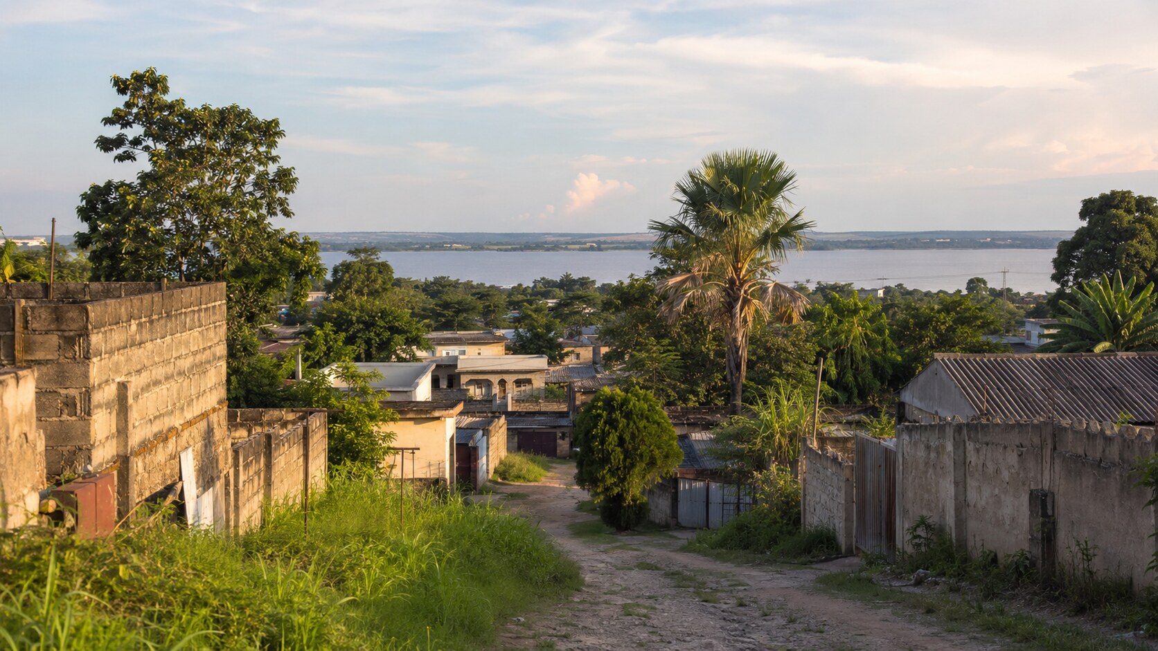 Illustration d’ambiance du quartier de Massissia proche du fleuve Congo